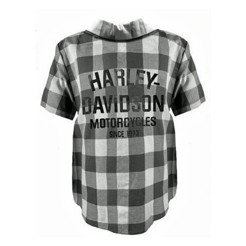 Harley-Davidson® Boy's Grey Woven Plaid Shirt // SG-1070235