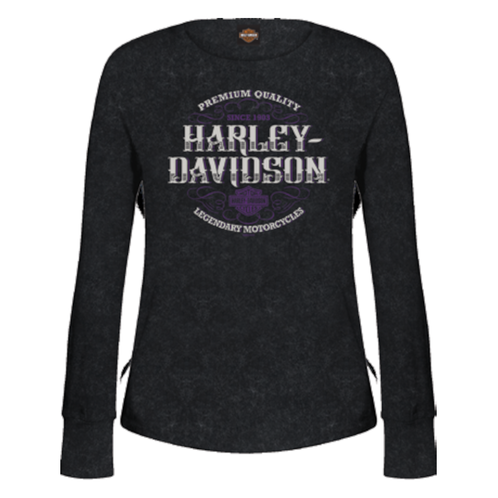Pfaff Harley-Davidson® Women's Flourish Long Sleeve // 3000218-BLCK