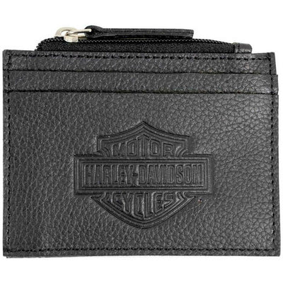Harley-Davidson® Bar & Shield Embossed Leather Front Pocket Wallet // BSE6983-BLACK