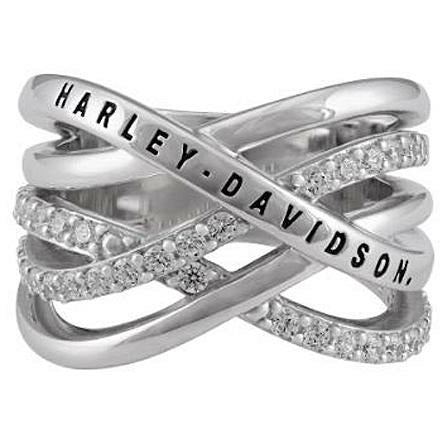 Harley-Davidson® Women's Twisted Bling Harley Tapered Ring // HDR0566