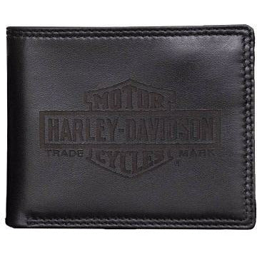 Harley-Davidson® Black Leather Billfold Gift Set // GS8905L-BLK